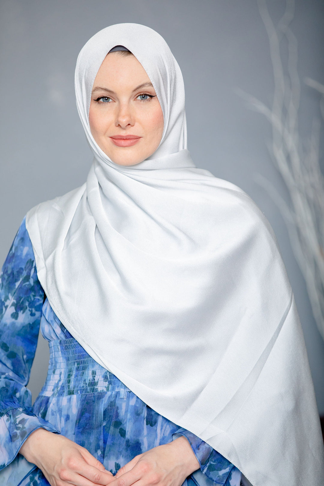 Silver Shimmer Hijab Head Scarf