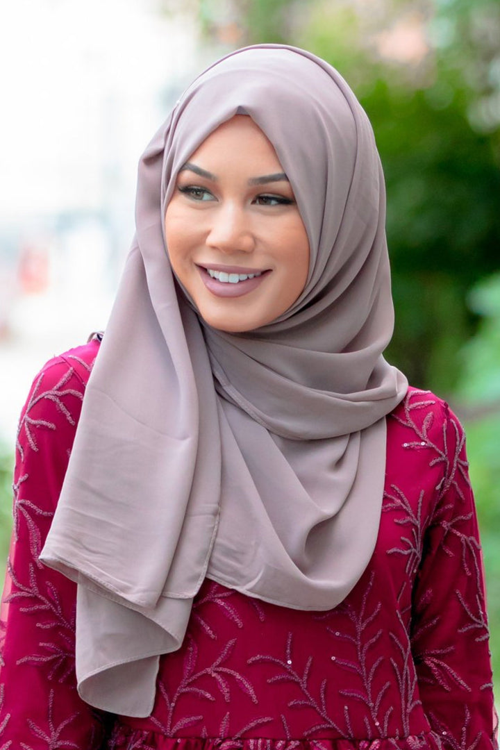 Taupe Chiffon Hijab