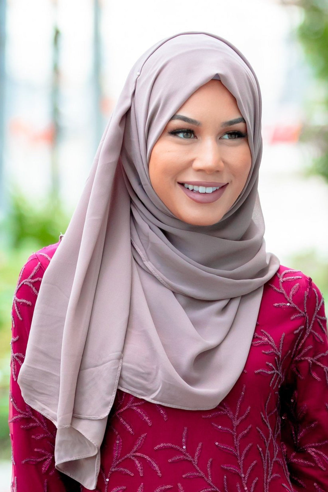 Taupe Chiffon Hijab