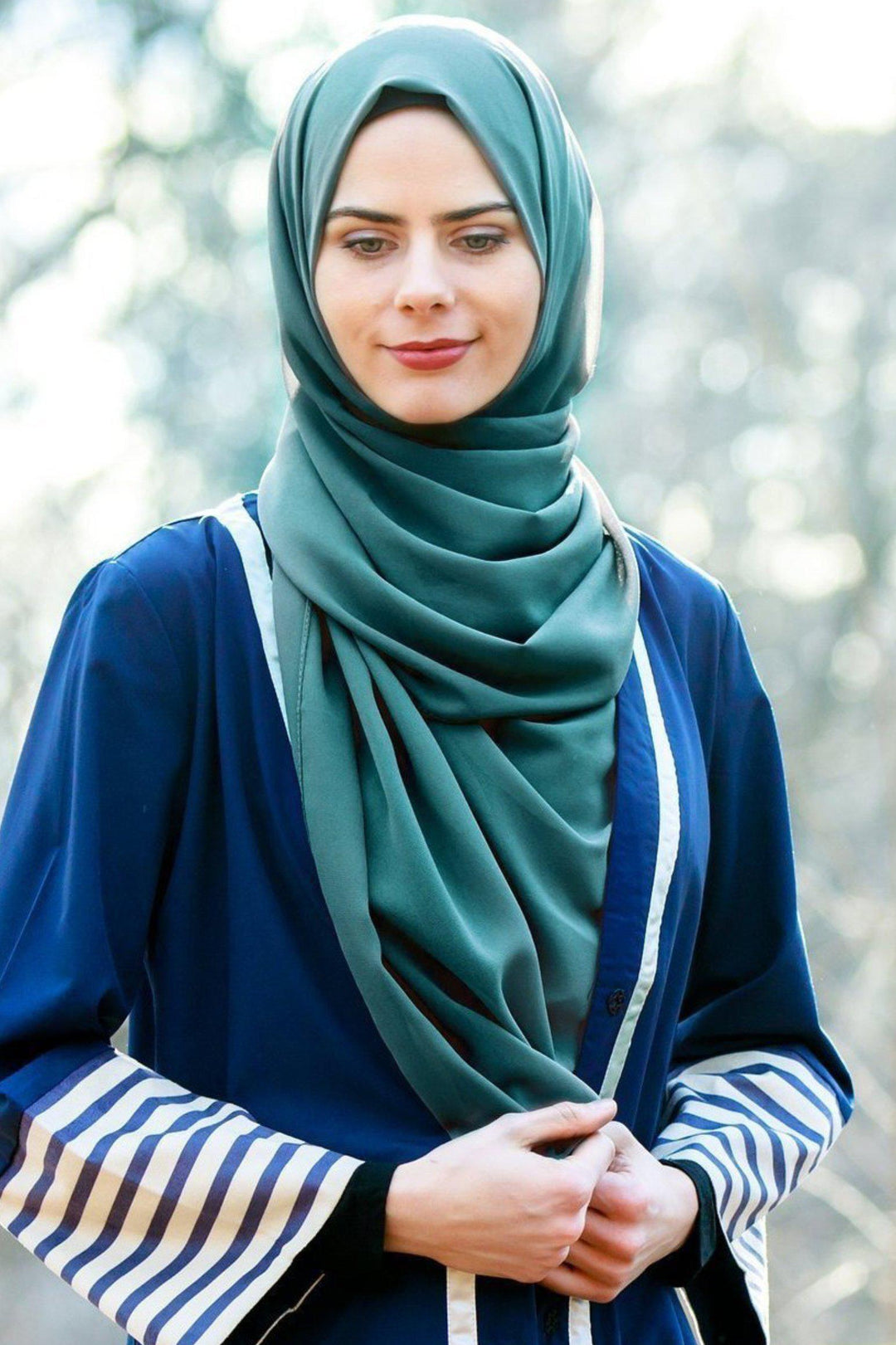 Teal Chiffon Hijab