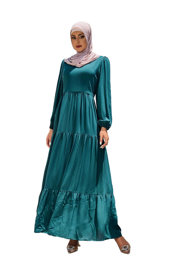 Teal Long Sleeve Maxi Dress-PREORDER