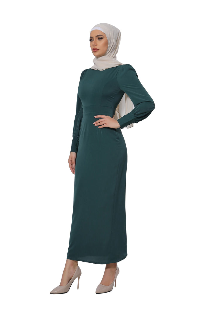 Teal Perfectly Pencil Maxi Dress-CLEARANCE - Urban Modesty