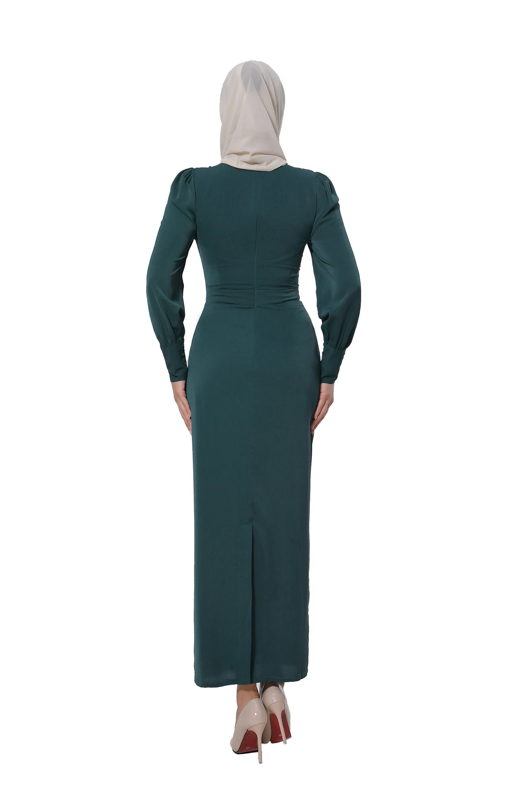 Teal Perfectly Pencil Maxi Dress-CLEARANCE - Urban Modesty