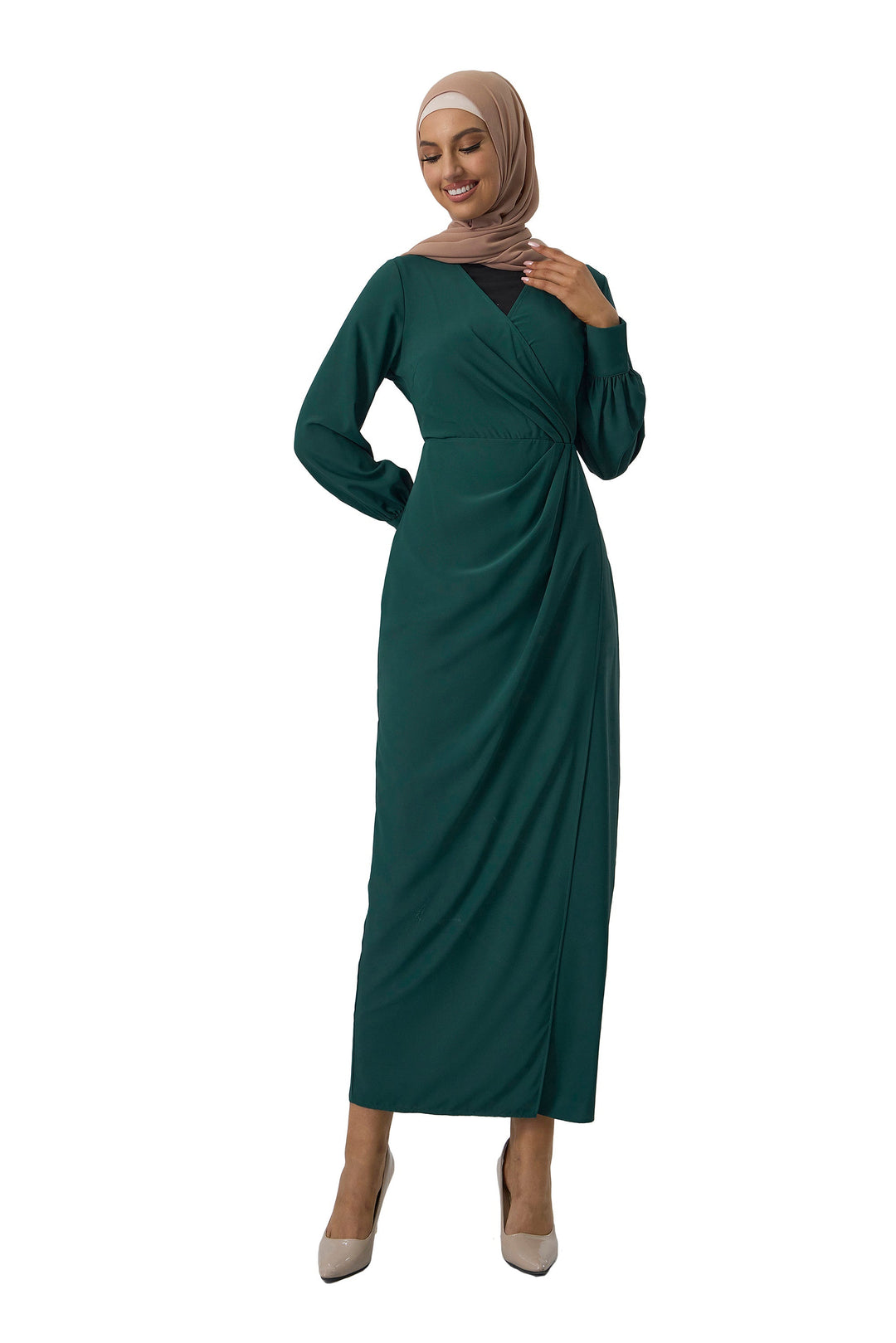 Teal Wrap Maxi Dress