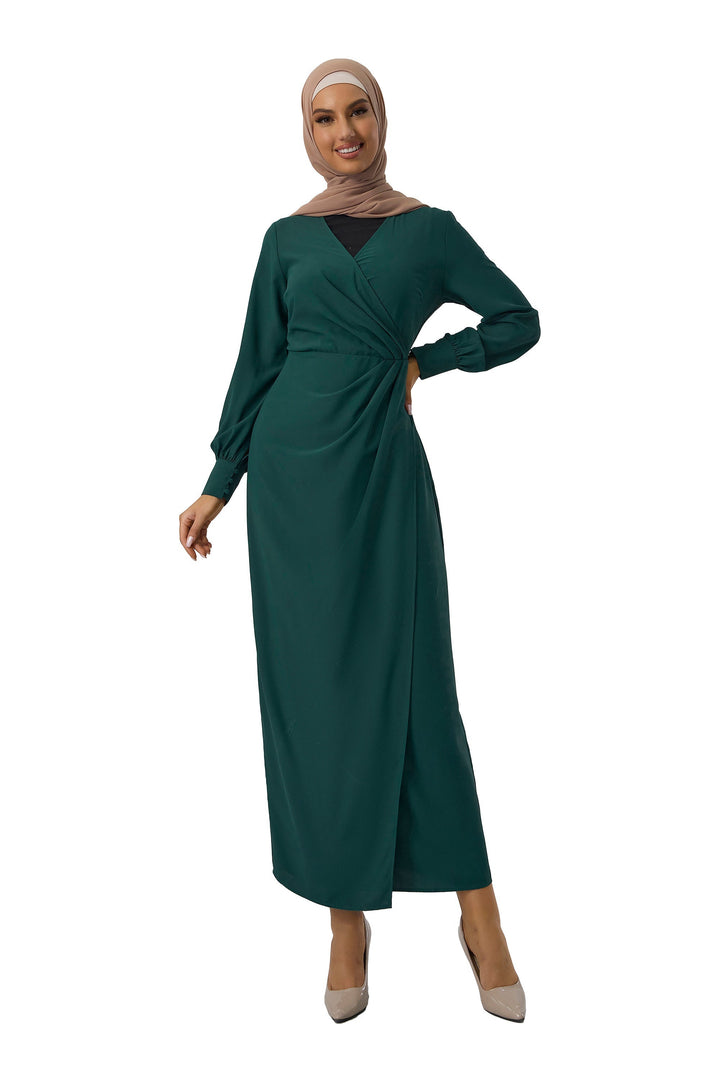 Teal Wrap Maxi Dress