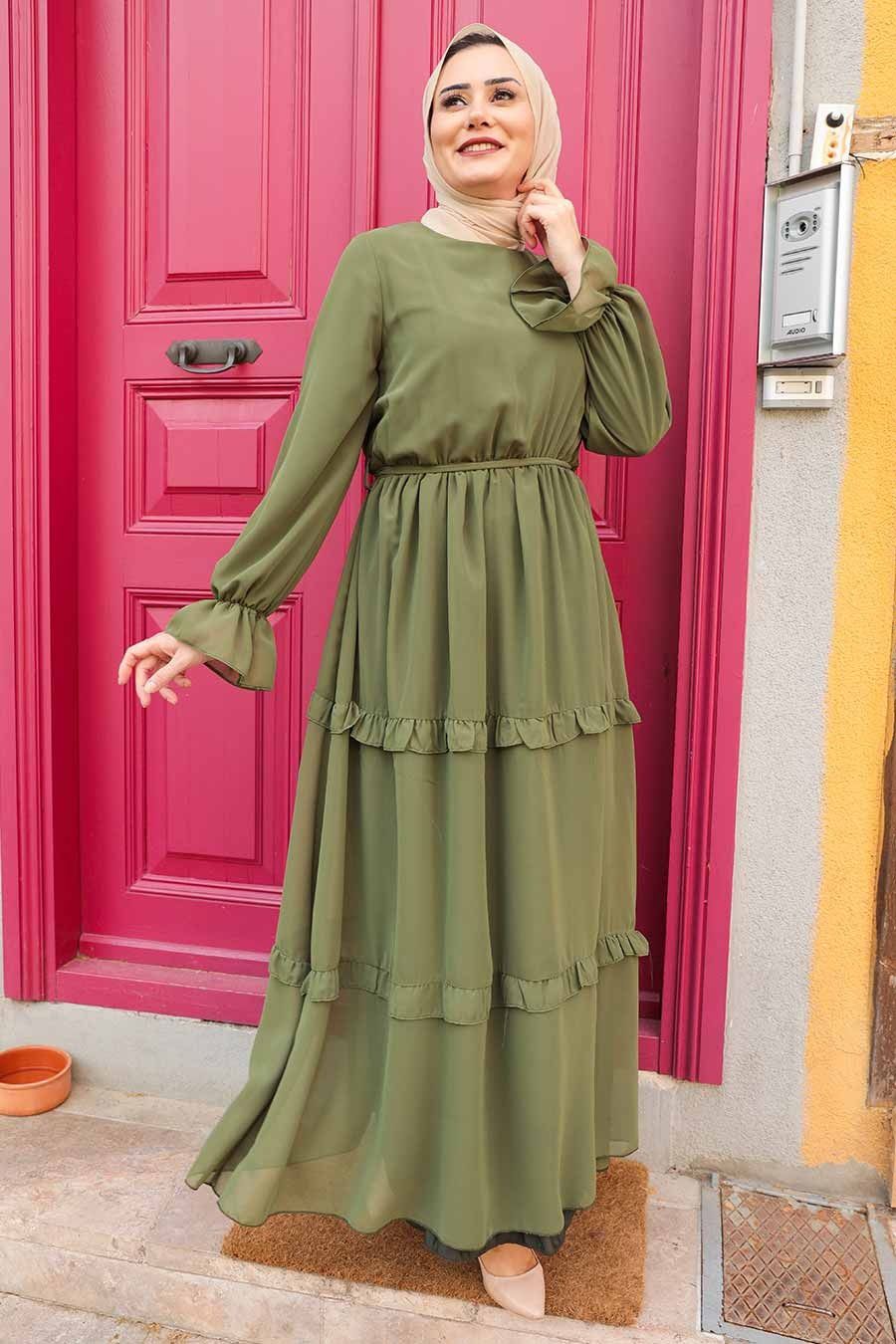 Tiered Chiffon Long Sleeve Maxi Dress - Urban Modesty