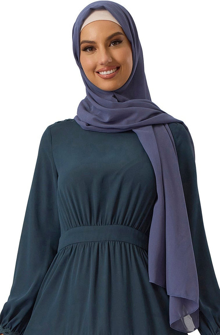 Washed Blue Chiffon Hijab