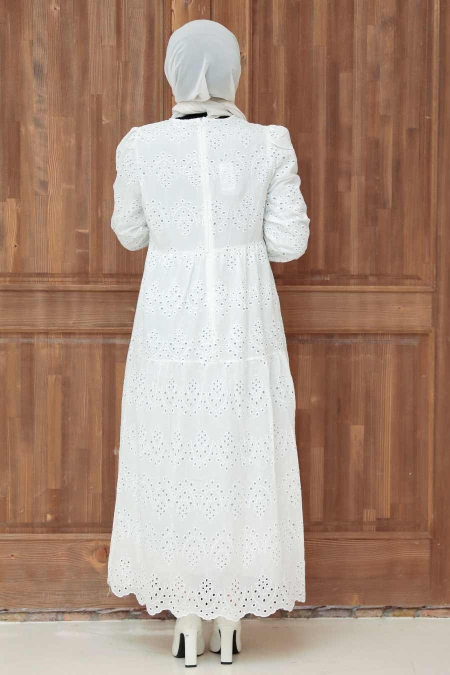 White Eyelet Tiered Dress-CLEARANCE