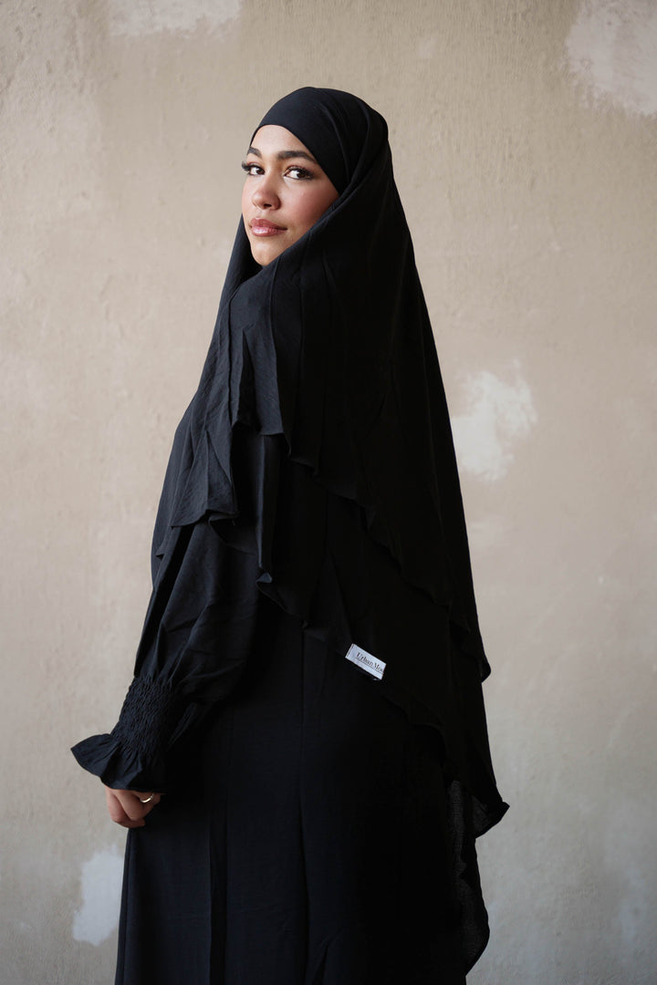 Black Double Layer Khimar-PREORDER