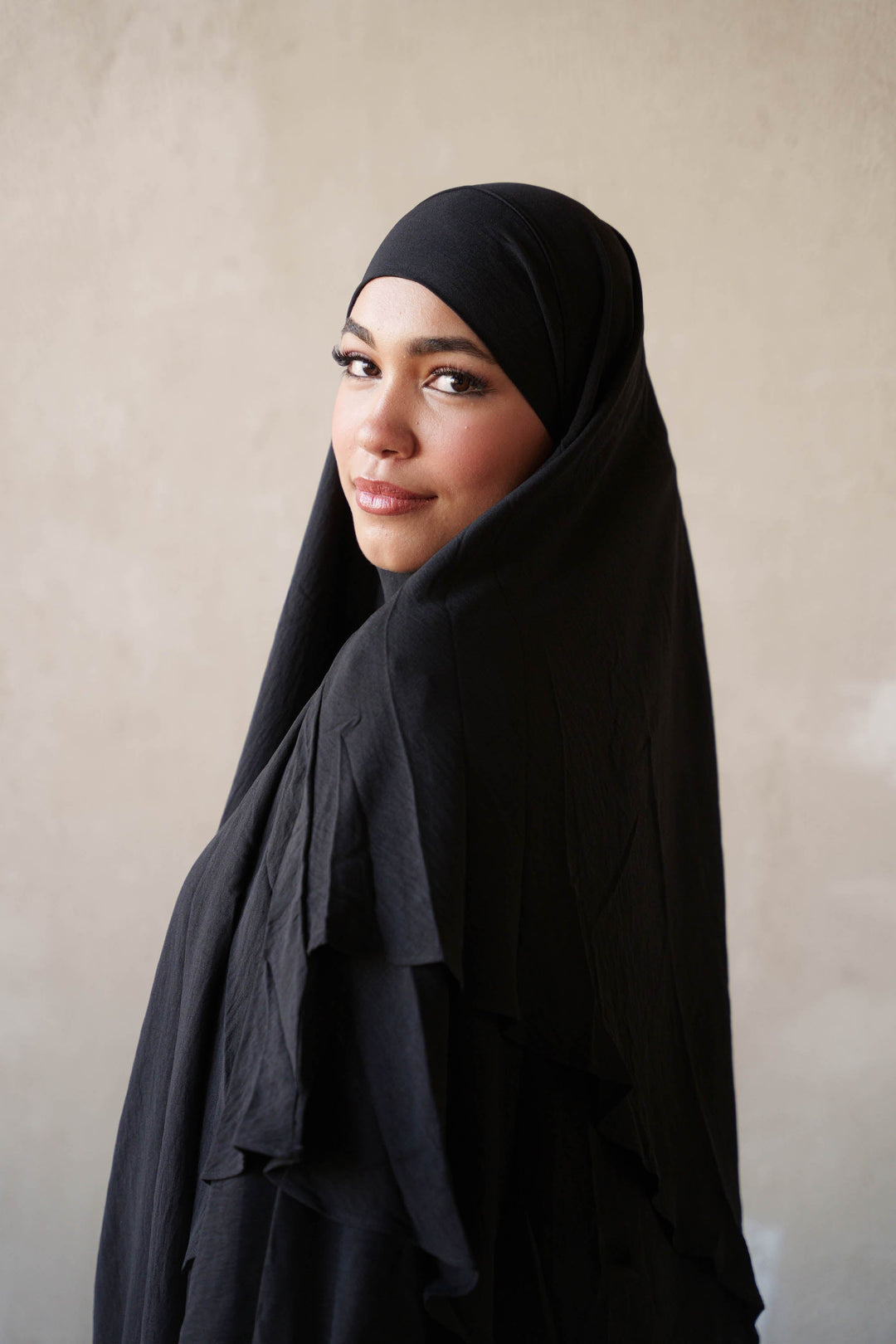 Black Double Layer Khimar-PREORDER