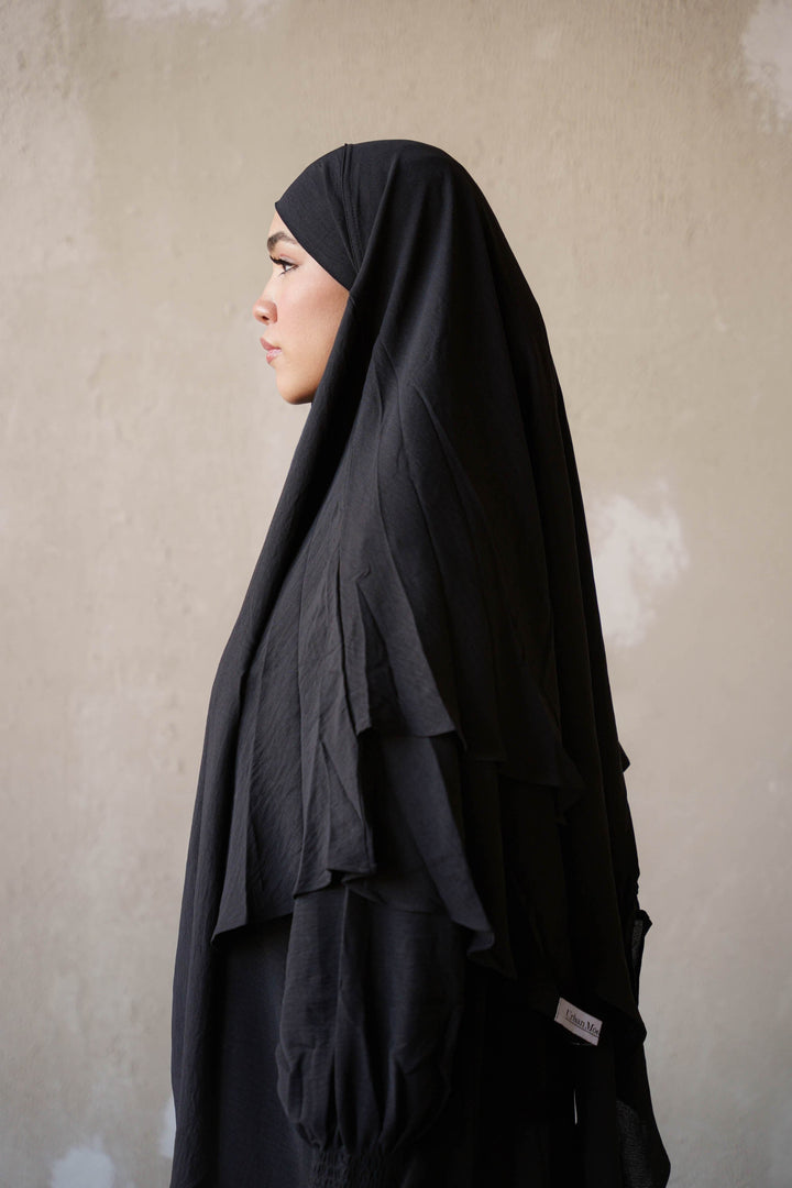 Black Double Layer Khimar-PREORDER