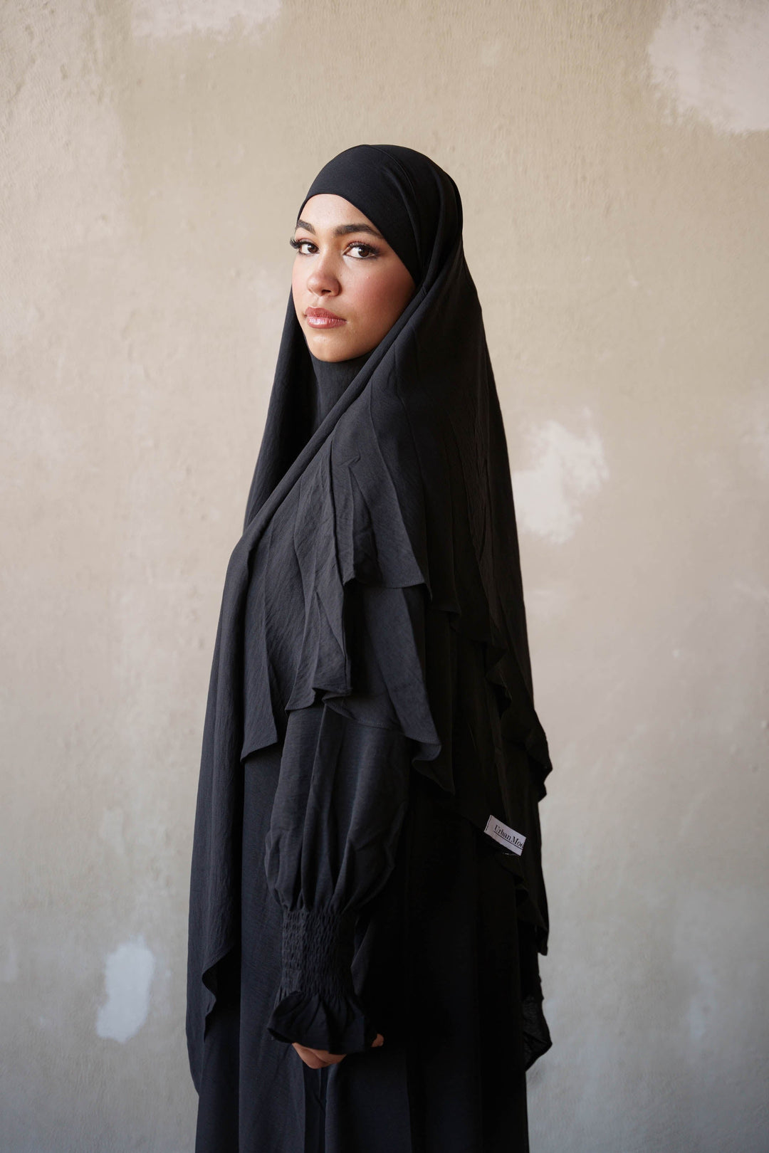 Black Double Layer Khimar