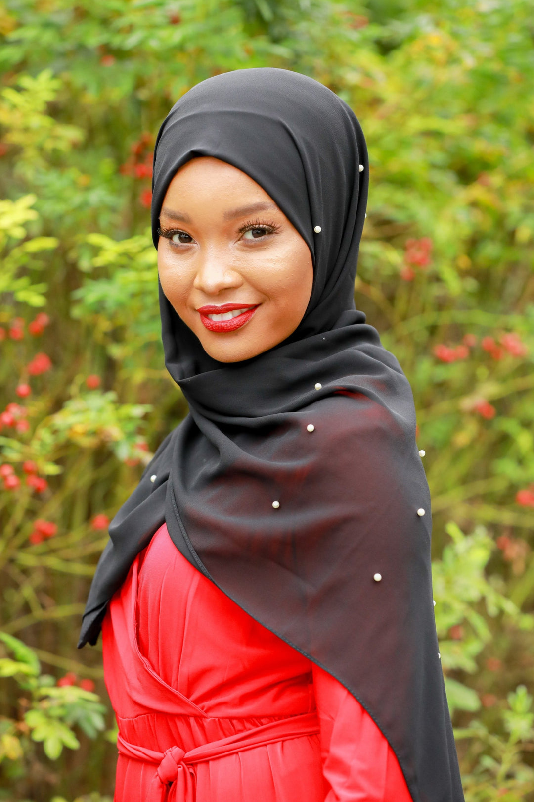 Black Pearl Chiffon Hijab