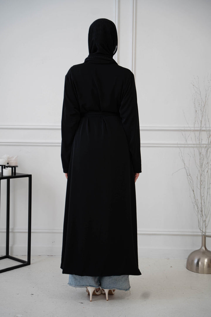 Black/Teal Reversible Open Abaya