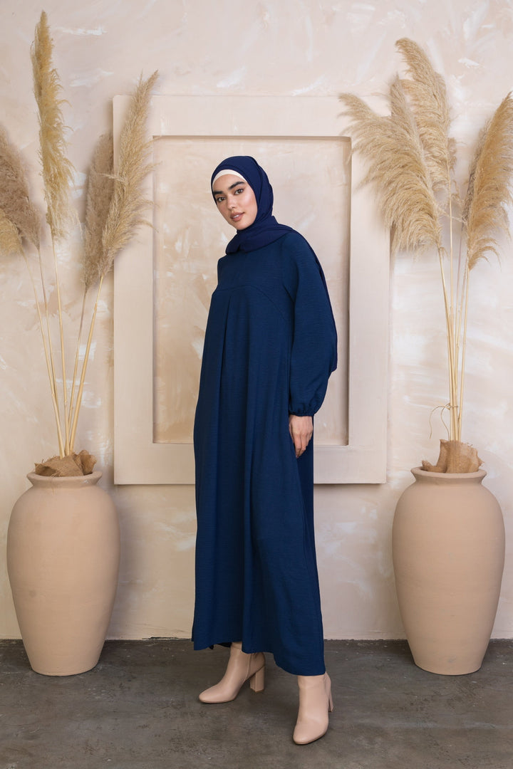 Blue Sheath Abaya Maxi Dress