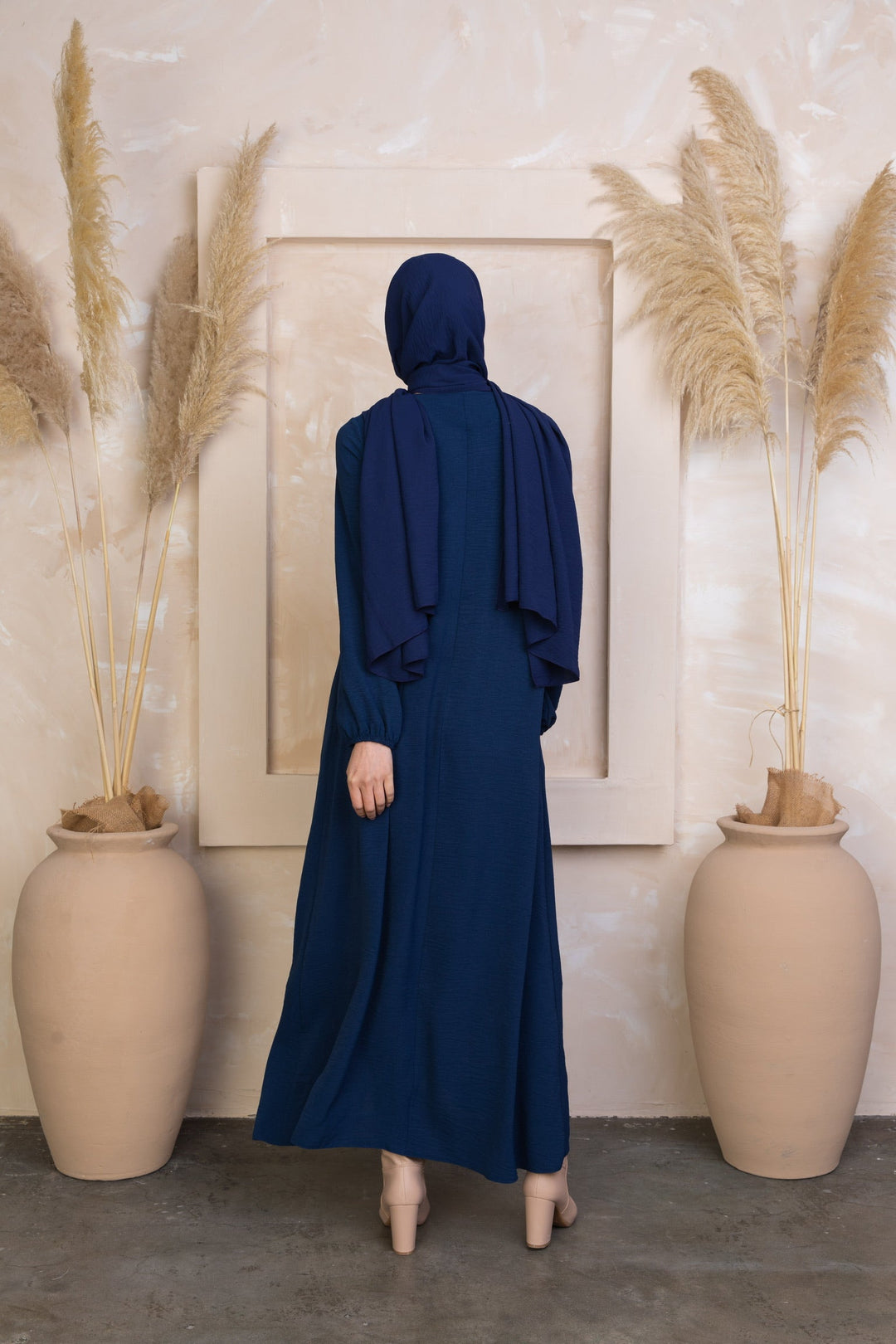 Blue Sheath Abaya Maxi Dress