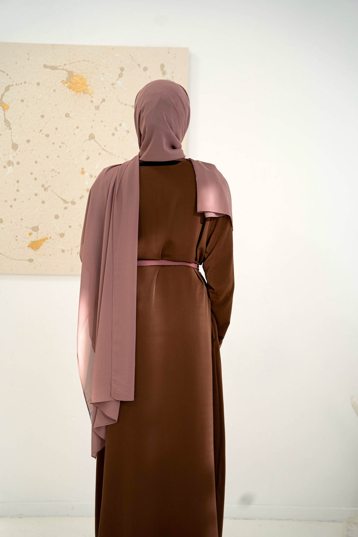 Coffee/Purple Reversible Open Abaya