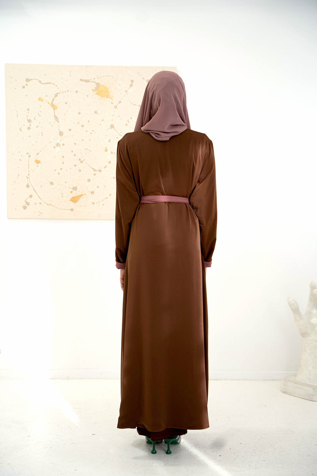 Coffee/Purple Reversible Open Abaya