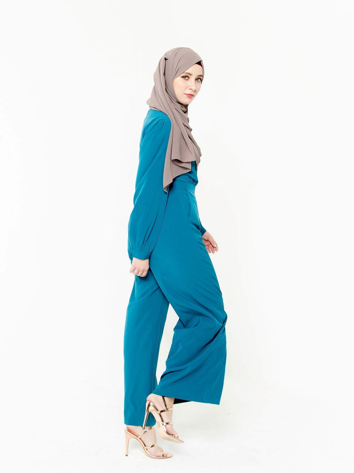 Criss Cross Long Sleeve Jumpsuit-CLEARANCE