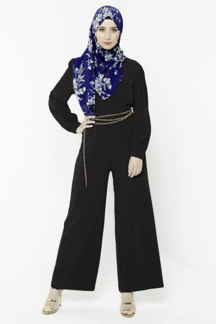 Criss Cross Long Sleeve Jumpsuit-CLEARANCE