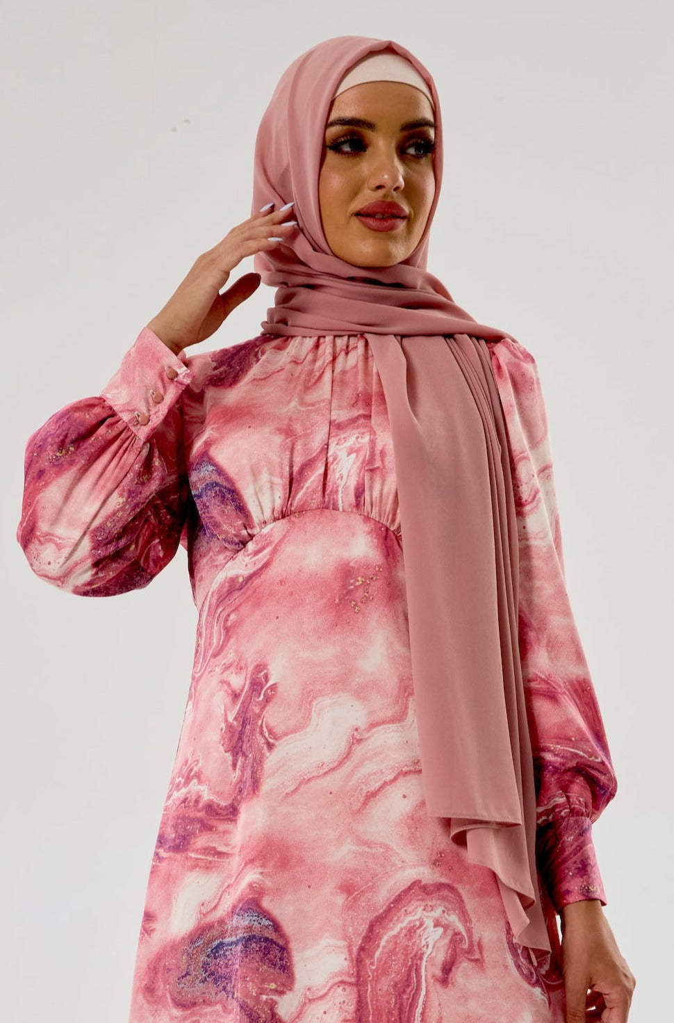 Deep Dusty Pink Chiffon Hijab