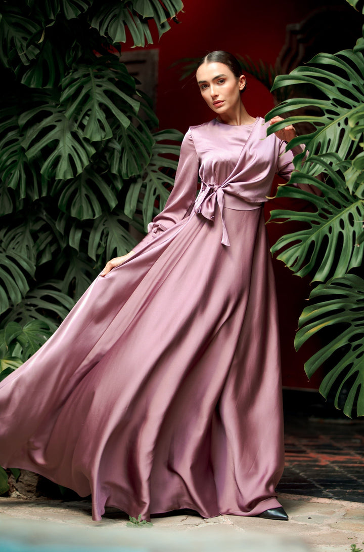 Desert Rose Diana Side Knot Satin Gown