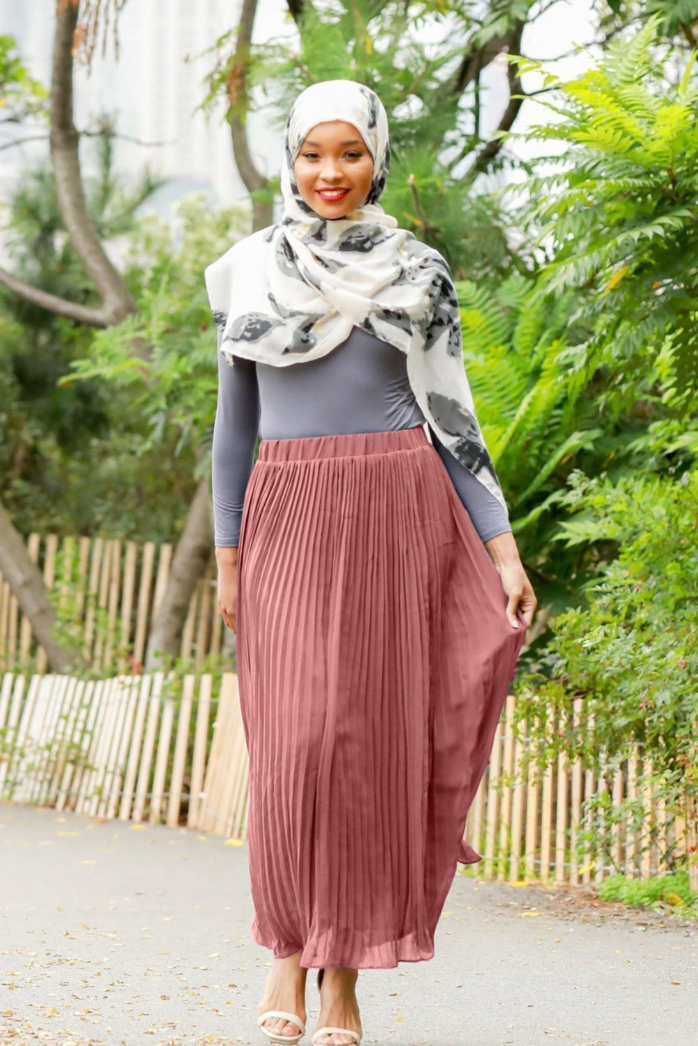 Pleated mauve maxi skirt from Dusty Pink Pleated Chiffon Maxi Skirt Clearance sale