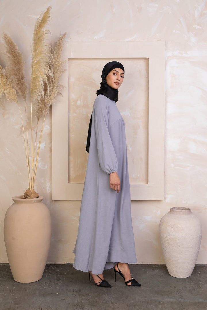 Gray Sheath Abaya Maxi Dress