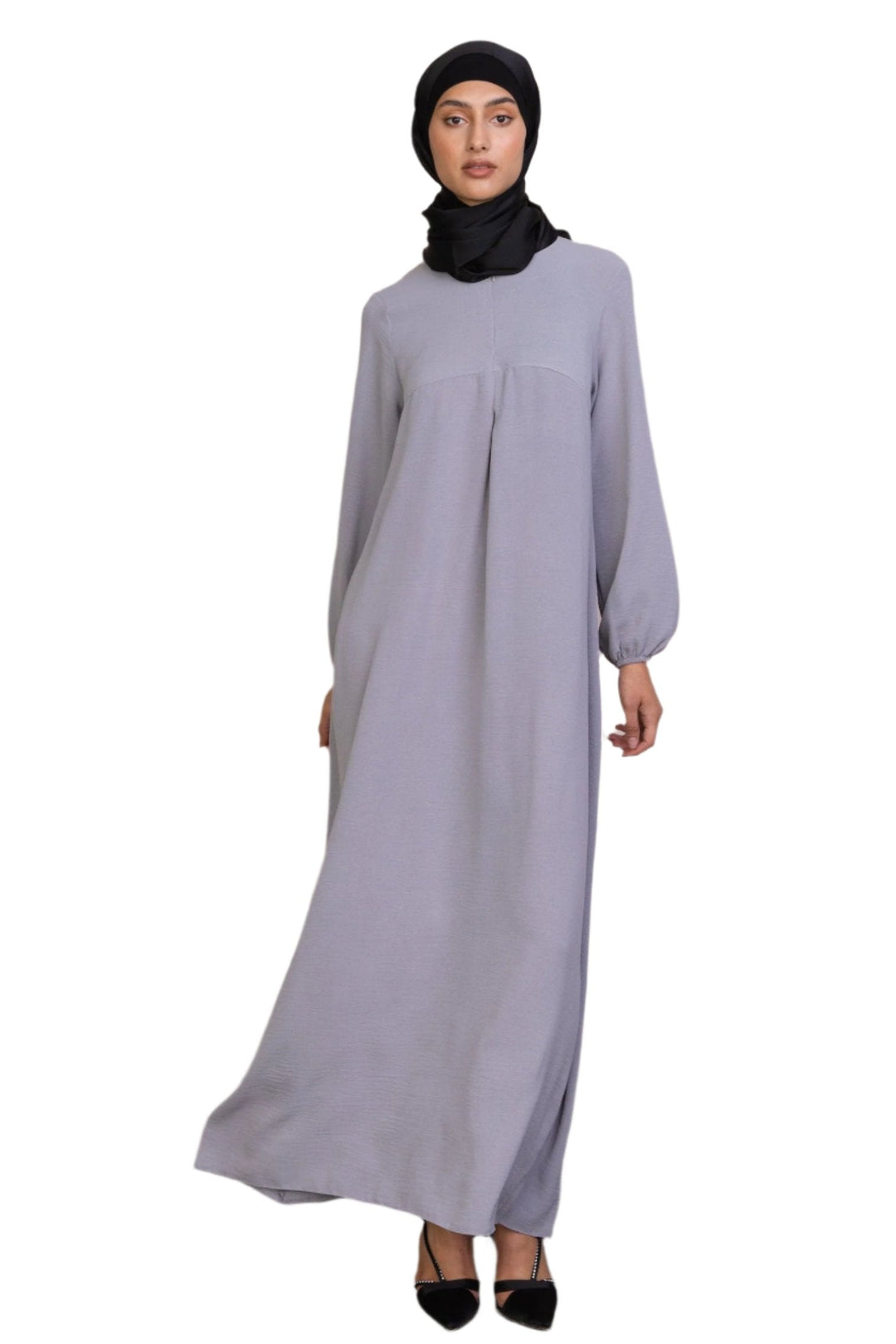 Gray Sheath Abaya Maxi Dress