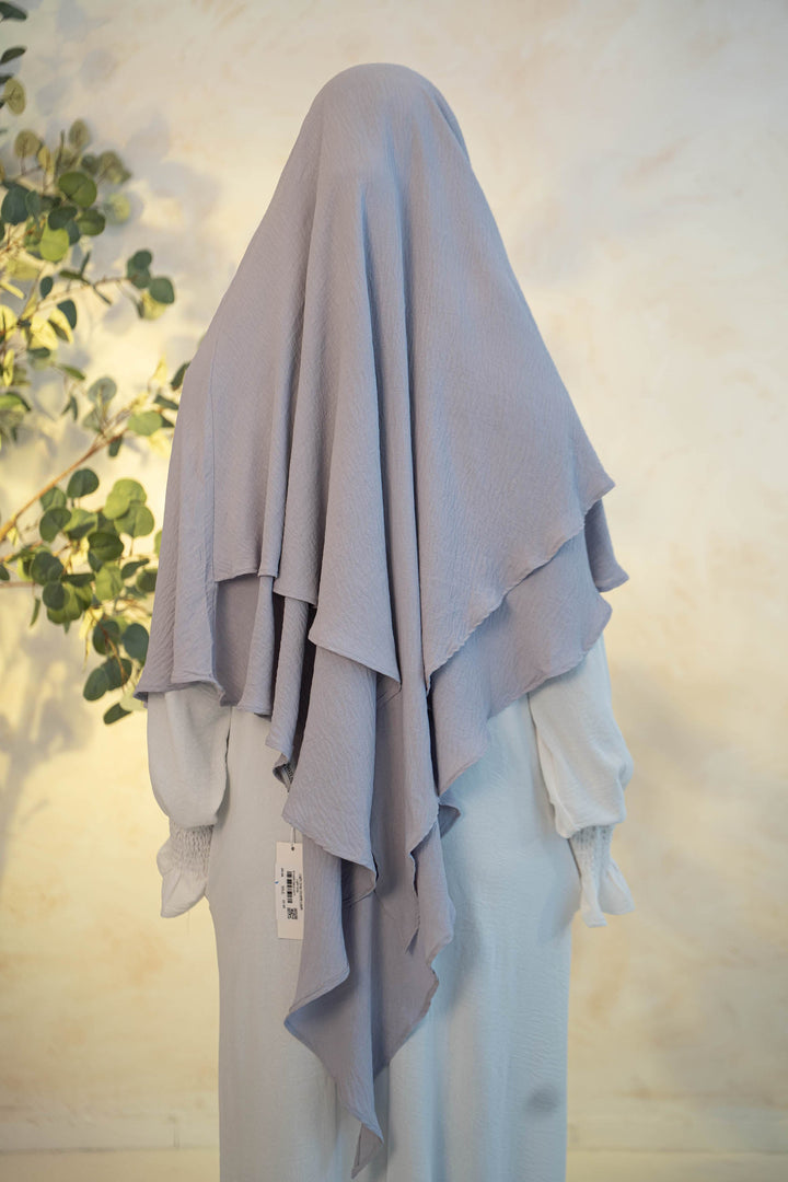 Light Gray Double Layer Khimar