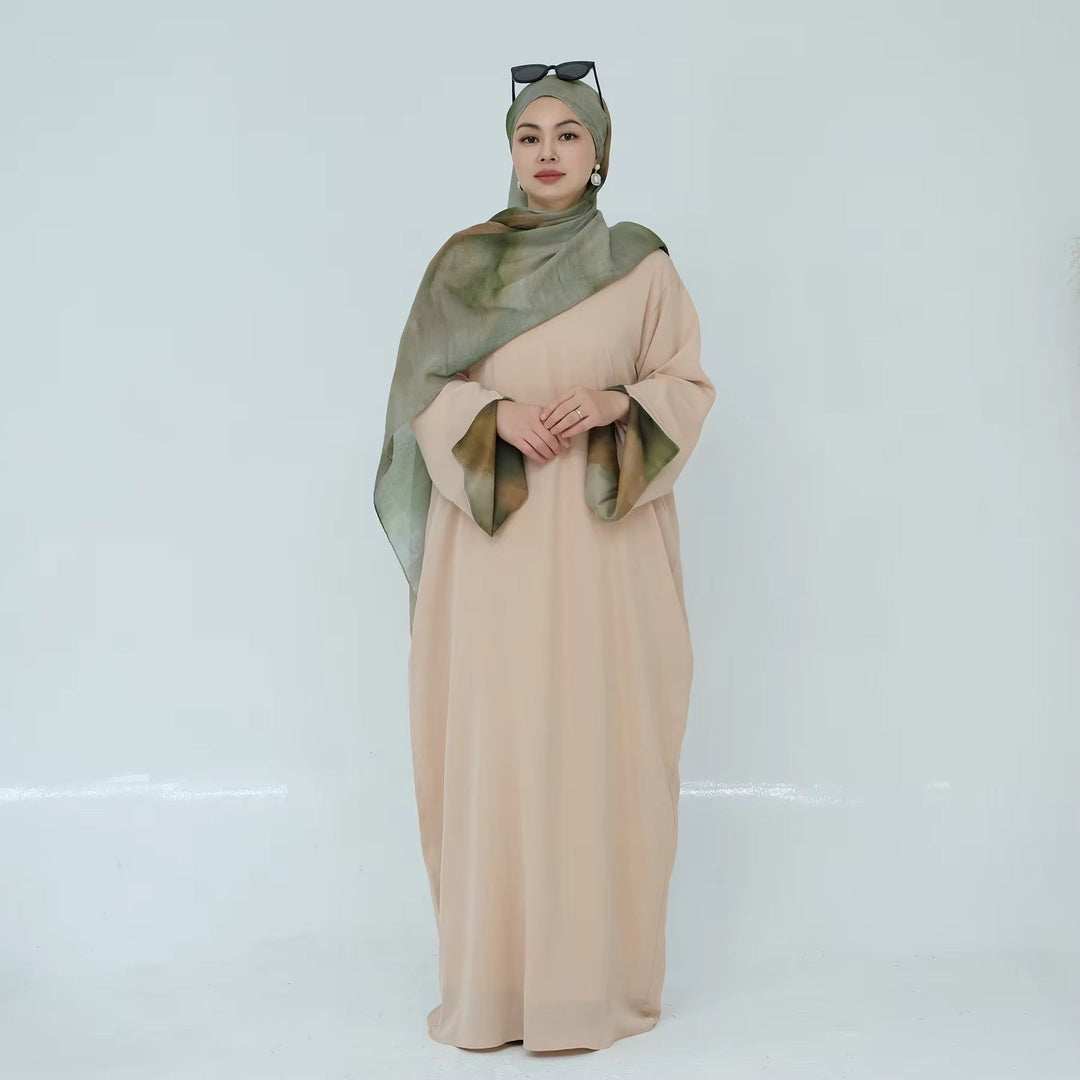 Marbled Hijab and Abaya Set - Maxi Dresses