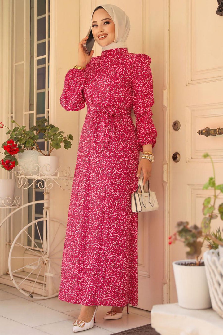 Maroon Daisy Floral Maxi Dress-CLEARANCE