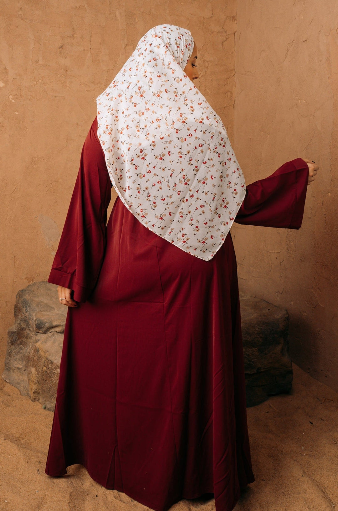 Maroon Kimono Sleeve Abaya-CLEARANCE