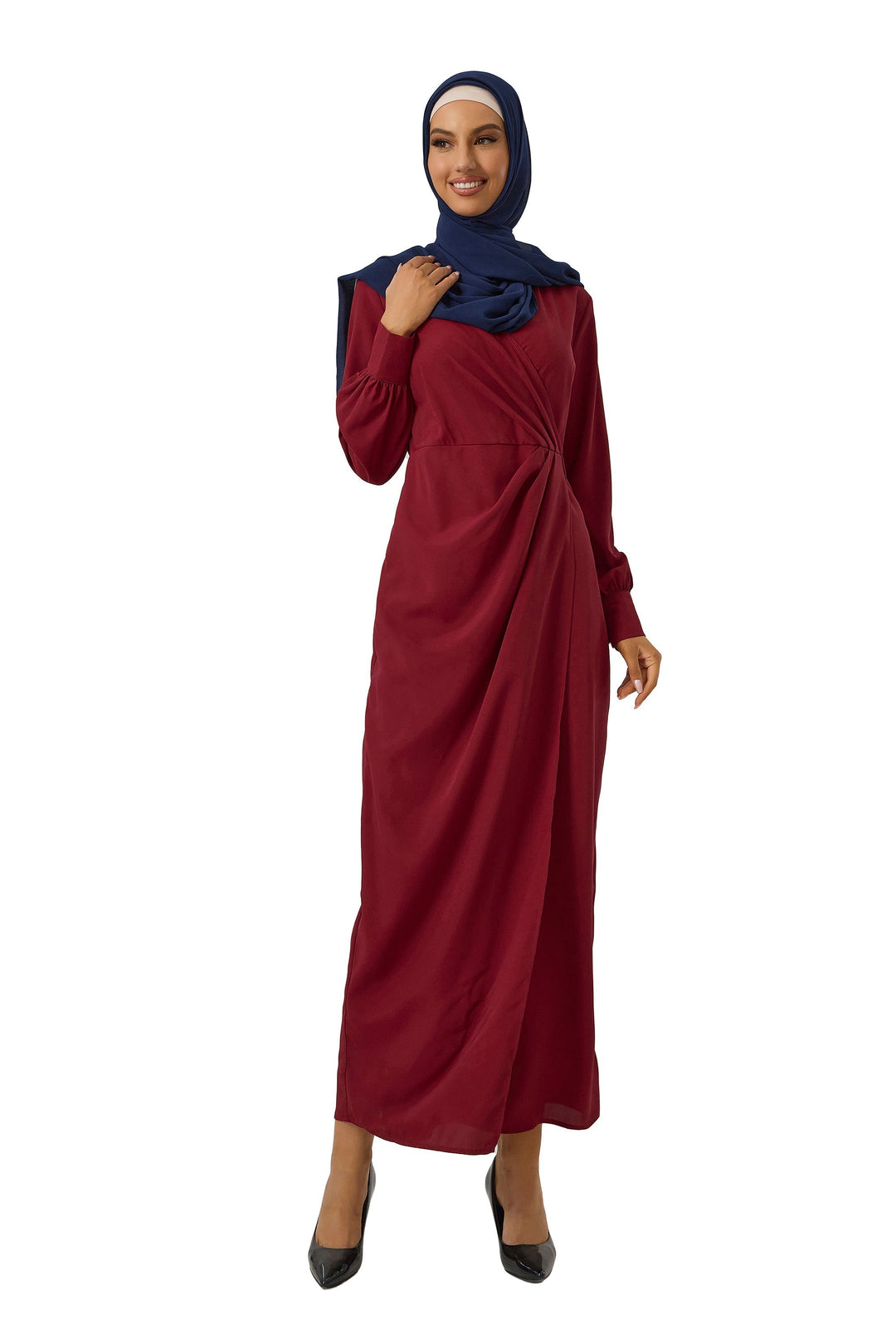 Maroon Wrap Maxi Dress