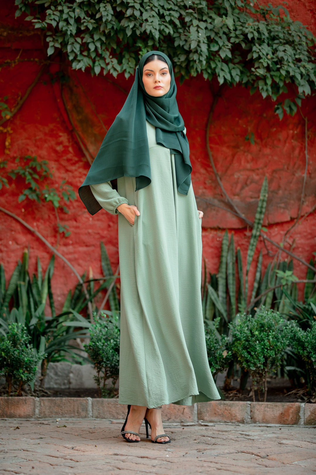 Mint Sheath Abaya Maxi Dress