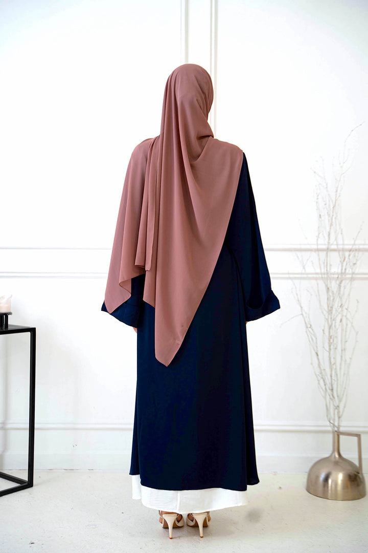 Navy Nida Kimono Sleeve Open Abaya