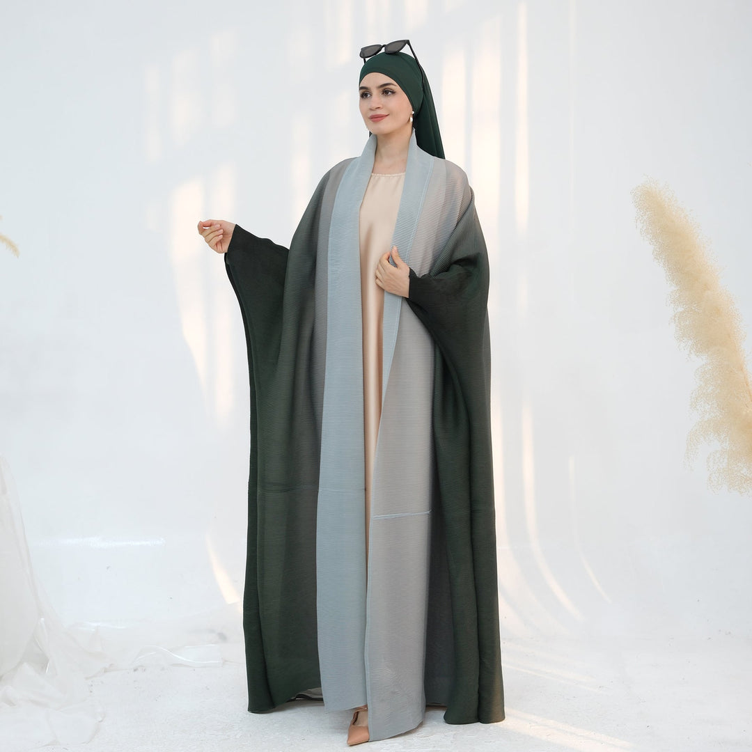 Ombre Open Front Abaya Kaftan - Abayas