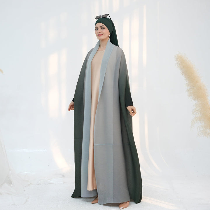 Ombre Open Front Abaya Kaftan - Abayas