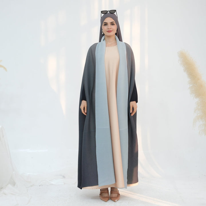 Ombre Open Front Abaya Kaftan - ONE SIZE S-XXL / Olive Green - Abayas