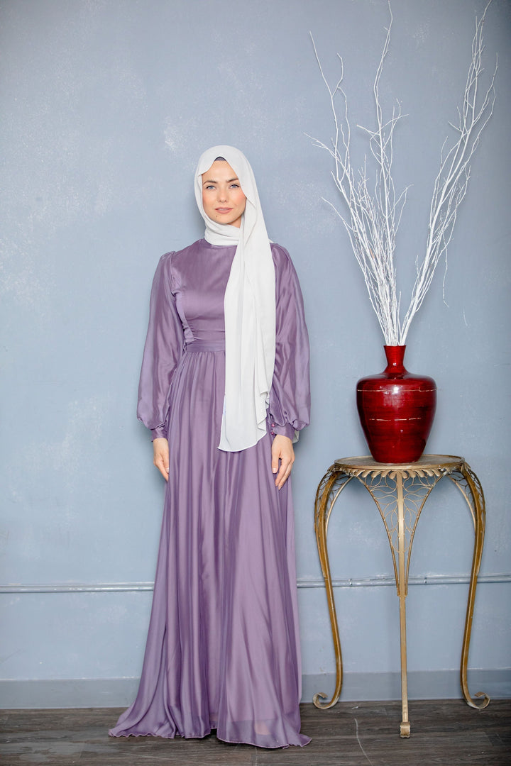 Purple Inaya Satin Gown-CLEARANCE