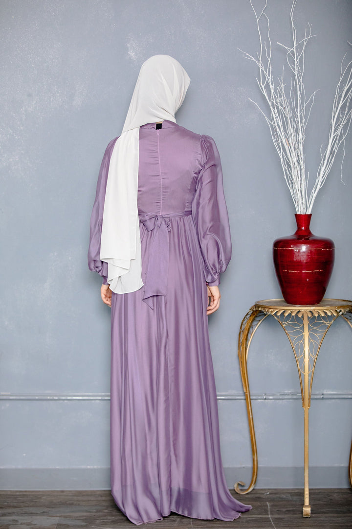 Purple Inaya Satin Gown-CLEARANCE