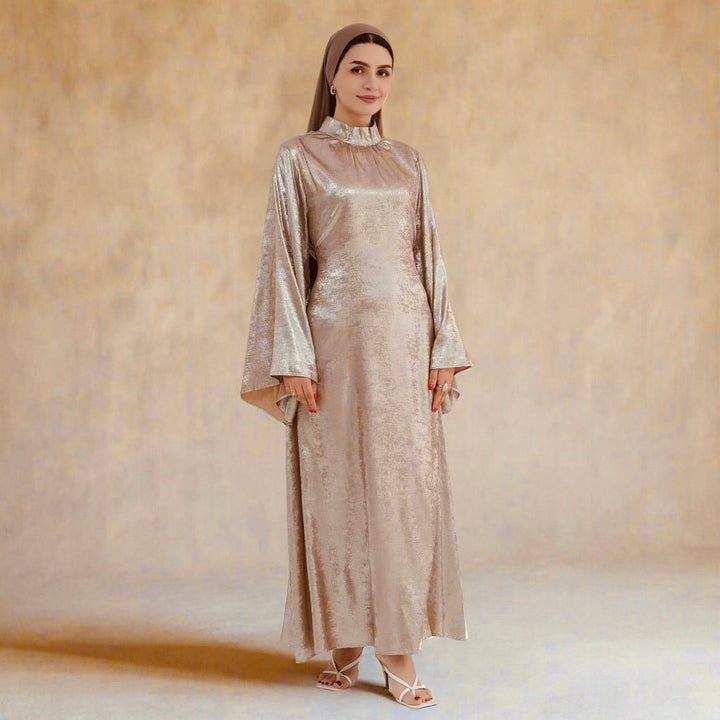 Shimmer Butterfly Abaya - Small / Khaki - Abayas