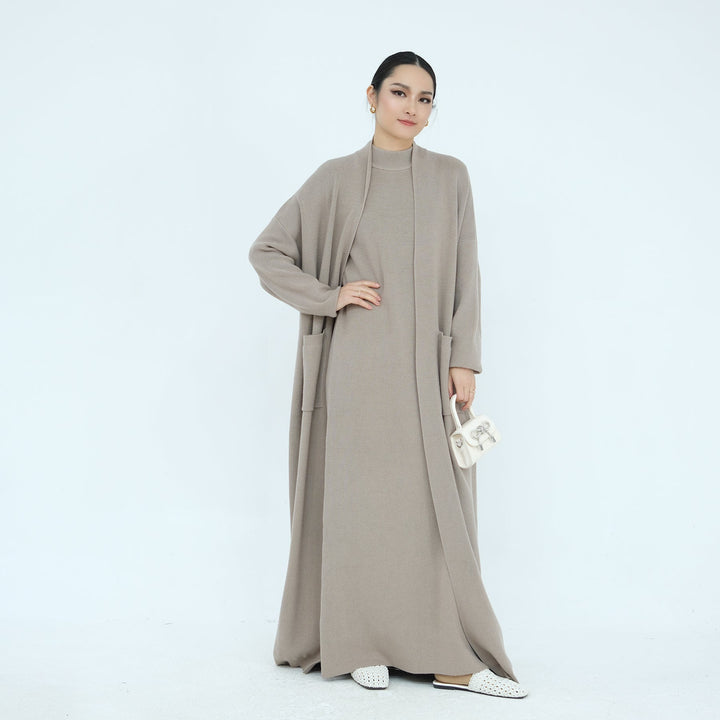 Sweater Dress Abaya Set - XL/XXL