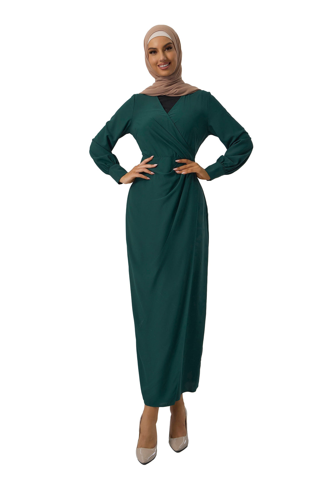 Teal Wrap Maxi Dress