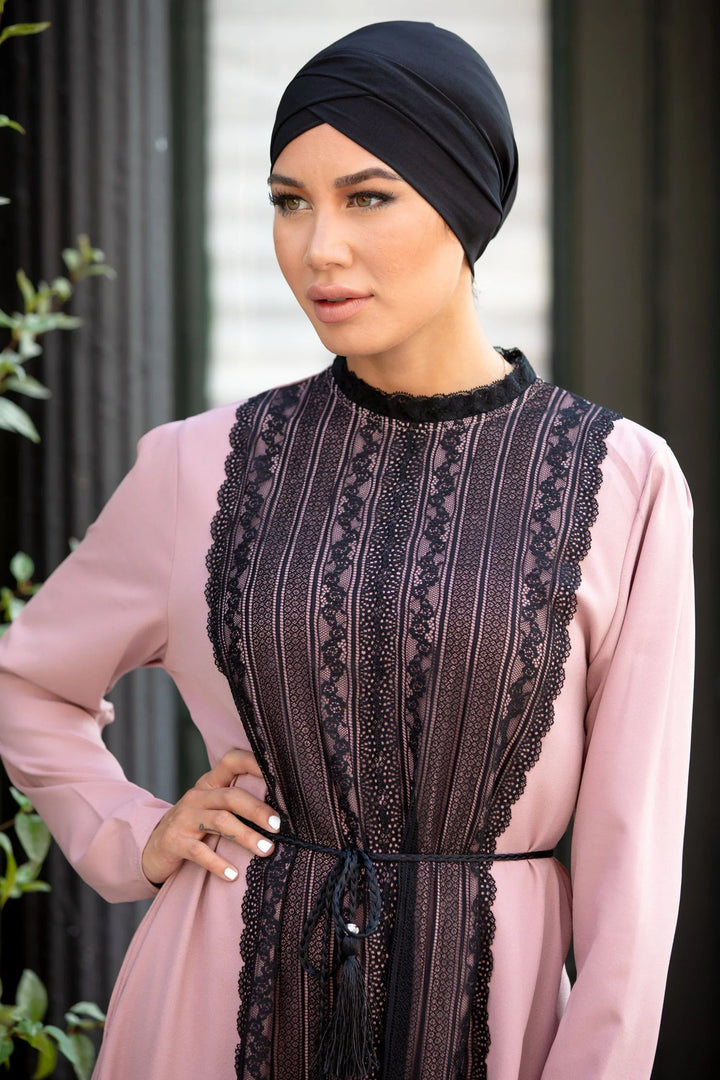 Black Criss-Cross Cap Hijab UnderScarf