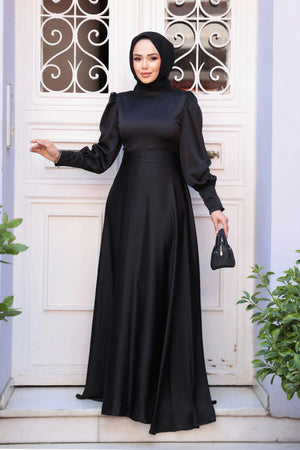 Black Satin Gown