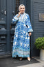 Blue Tropical Smocked Maxi Dress - One Size (S-L)