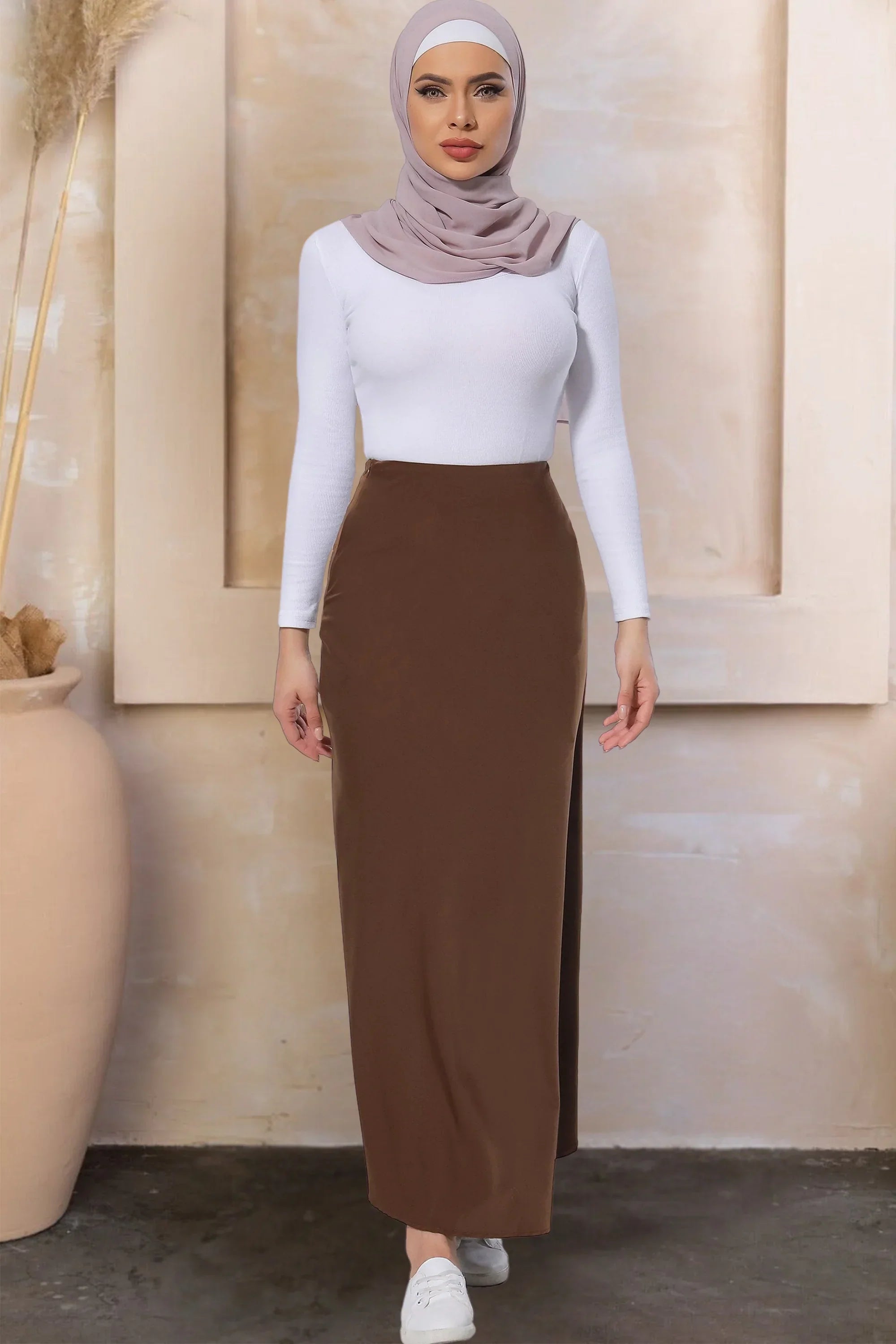 Brown Satin Maxi Skirt – Urban Modesty