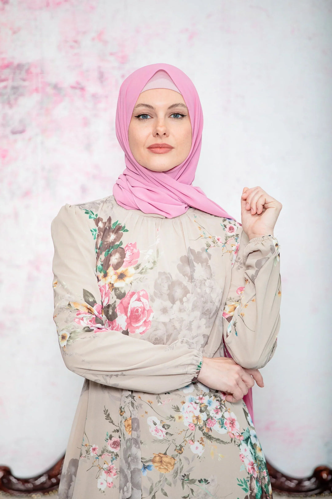 Bubble Gum Pink Chiffon Hijab