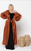 Copper Organza Open Abaya